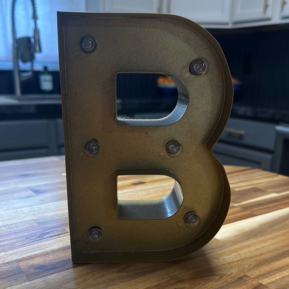 Metallic Letter B Decor